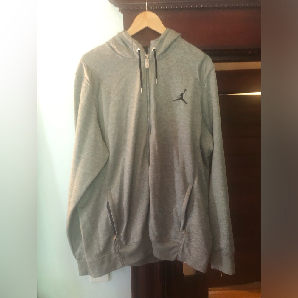 Jordan Gray Full-Zip Hoodie with Hood